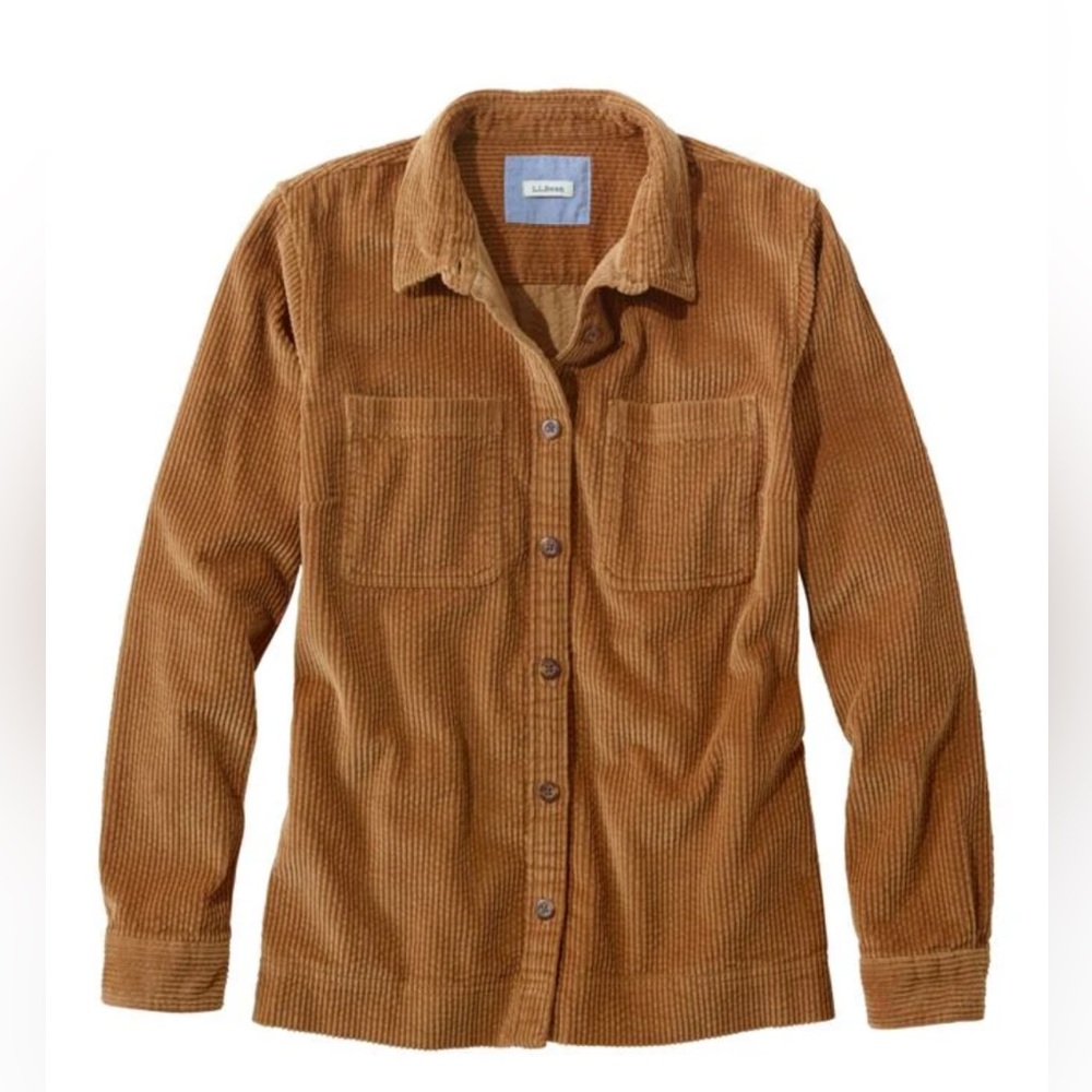 ll bean corduroy shirt jacket LARGE TALL pockets